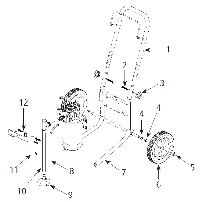Assembly Parts Diagram and Parts List for PS260E  Campbell Hausfeld Paint Sprayer